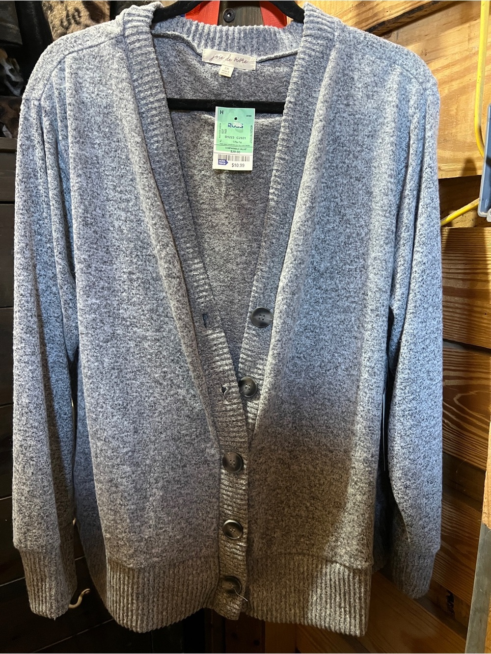 Light Heathered Gray Women's Button-Front Cardigan Sweater